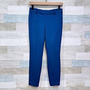 J Crew Minnie Stretch Wool Dress Pants Blue Mid Rise Skinny Ankle Womens 0P